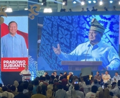 Kehadiran Prabowo Di Pekan Baru,Di Sambut Relawan Prabowo -Gibran Dengan Semangat Juang