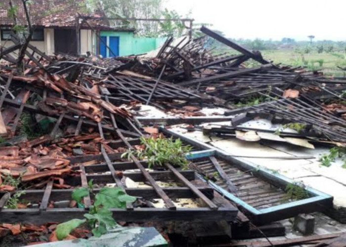 Hujan Lebat Disertai Angin Kencang Robohkan Rumah Di Bojonegoro.